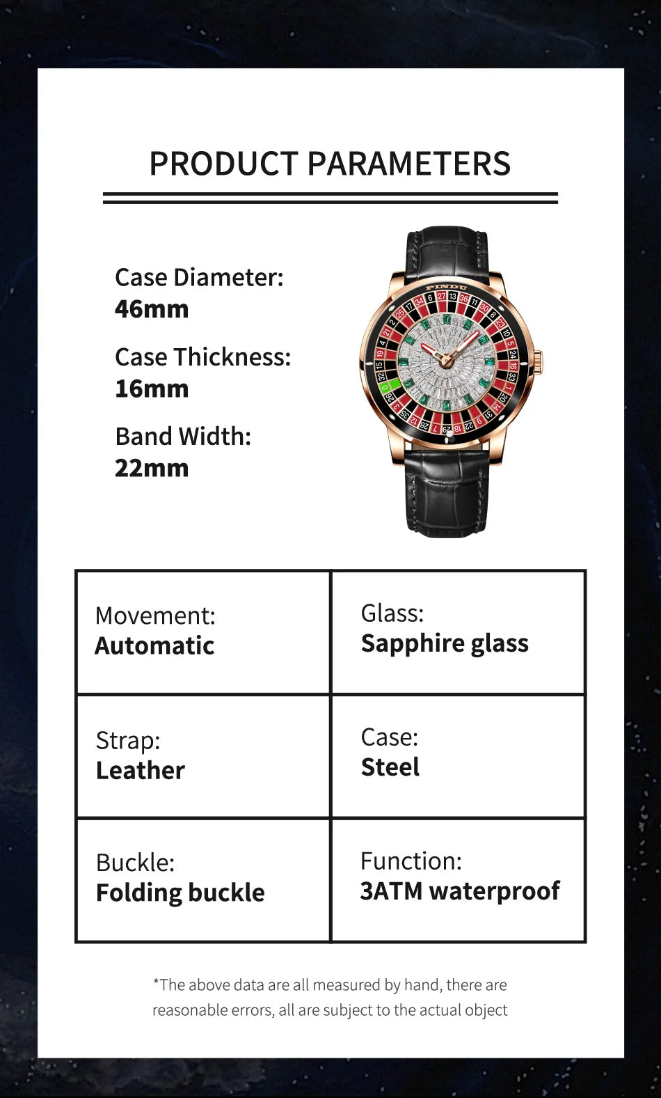 Pindu Design™️ Luxury Roulette Watch